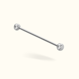 Titanium Crystal Bezel Push-Back Industrial Barbell - Lulu Ave Body Jewelery