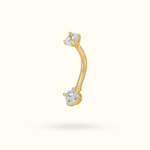 14k Crystal Rook Barbell - Rook - Lulu Ave Body Jewelery