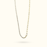 Half Crystal and Half Paperclip Necklace - Lulu Ave Body Jewelery