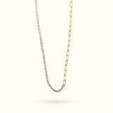 Half Crystal and Half Paperclip Necklace - Lulu Ave Body Jewelery
