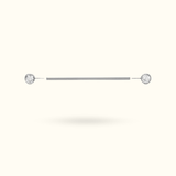 Titanium Crystal Bezel Push-Back Industrial Barbell - Lulu Ave Body Jewelery