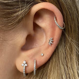 14k Four Crystal Marquise Single Earring - Threadless - Lulu Ave Body Jewelery