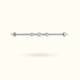 Titanium Opal Flower Cone Industrial Barbell - Lulu Ave Body Jewelery