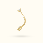 14k Crystal Rook Barbell - Rook - Lulu Ave Body Jewelery