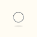 Titanium Front Crystal Hinged Ring - Lulu Ave Body Jewelery