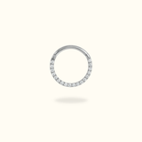 Titanium Front Crystal Hinged Ring - Lulu Ave Body Jewelery