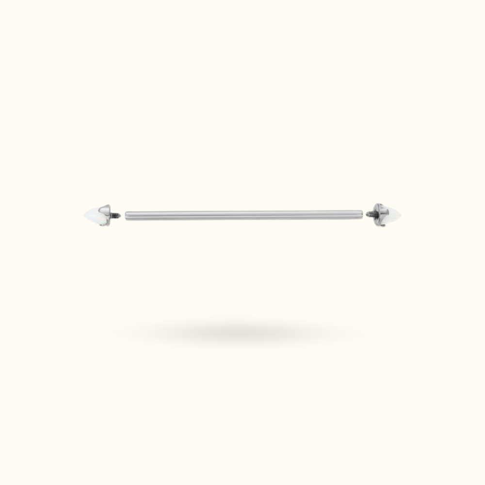 Titanium Opal Cone Industrial Barbell - Lulu Ave Body Jewelery