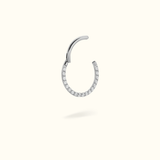 Titanium Front Crystal Hinged Ring - Lulu Ave Body Jewelery