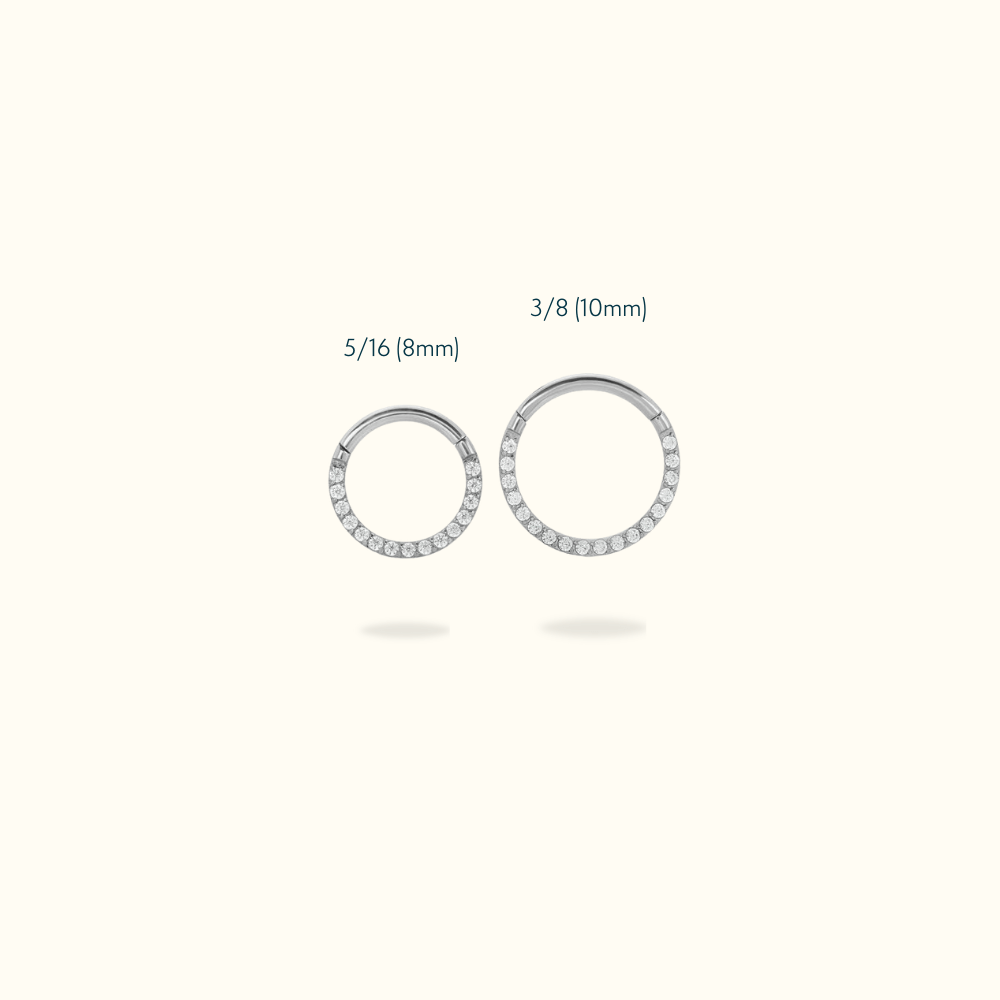 Titanium Front Crystal Hinged Ring - Lulu Ave Body Jewelery