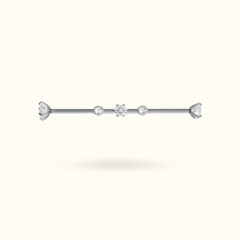 Titanium Crystal Flower Industrial Barbell - Lulu Ave Body Jewelery