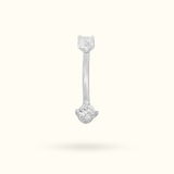 14k Crystal Rook Barbell - Rook - Lulu Ave Body Jewelery