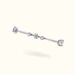Titanium Crystal Flower Industrial Barbell - Lulu Ave Body Jewelery