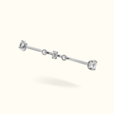 Titanium Crystal Flower Industrial Barbell - Lulu Ave Body Jewelery