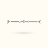 Titanium Crystal Flower Industrial Barbell - Lulu Ave Body Jewelery