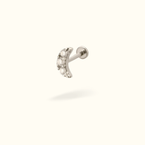 14k Crescent Moon Single Earring - Threadless - Lulu Ave Body Jewelery