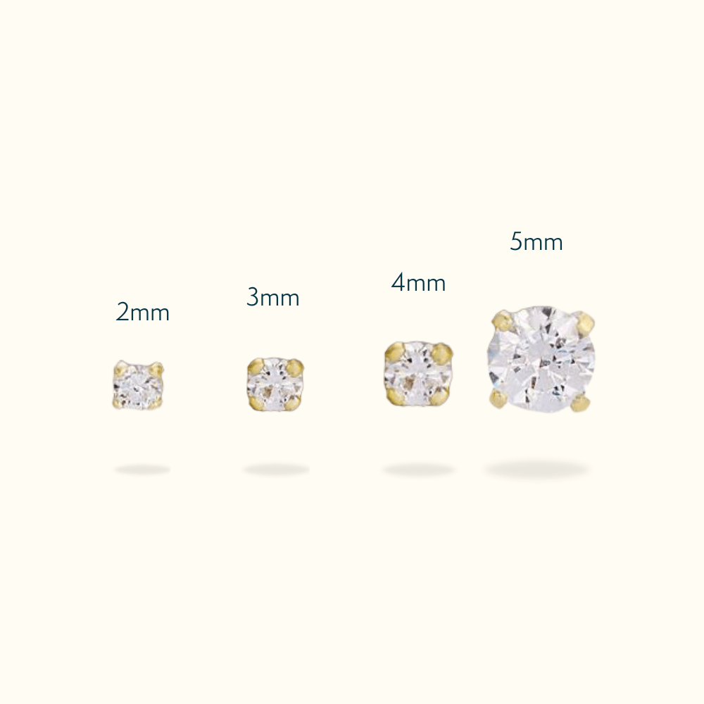14k Crystal Prong Single Earring - Threadless - Lulu Ave Body Jewelery