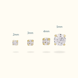 14k Crystal Prong Single Earring - Threadless - Lulu Ave Body Jewelery
