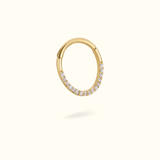 14k Front Crystal Hinged Ring - Lulu Ave Body Jewelery