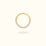 14k Front Crystal Hinged Ring - Lulu Ave Body Jewelery