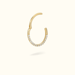 14k Front Crystal Hinged Ring - Lulu Ave Body Jewelery