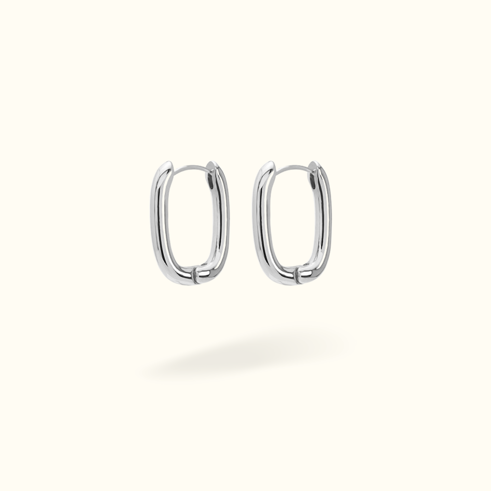 Silver Oval Huggies - Lulu Ave Body Jewelery