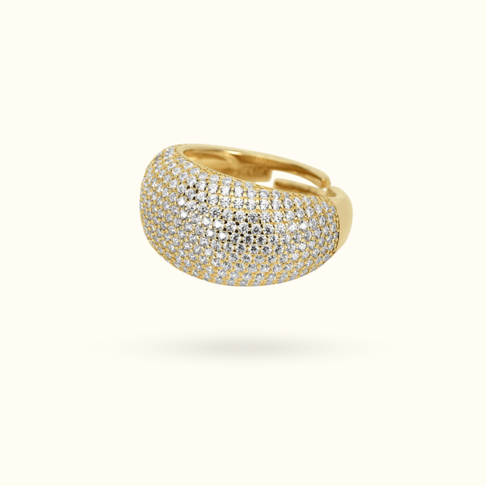 Full Crystal Dome Ring - Lulu Ave Body Jewelery