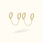 Double Crystal Huggie Chain - Lulu Ave Body Jewelery