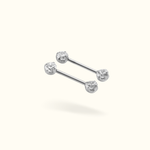 Titanium Crystal Prong Push-Back Nipple Barbells - Lulu Ave Body Jewelery