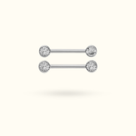 Titanium Crystal Bezel Push-Back Nipple Barbells - Lulu Ave Body Jewelery