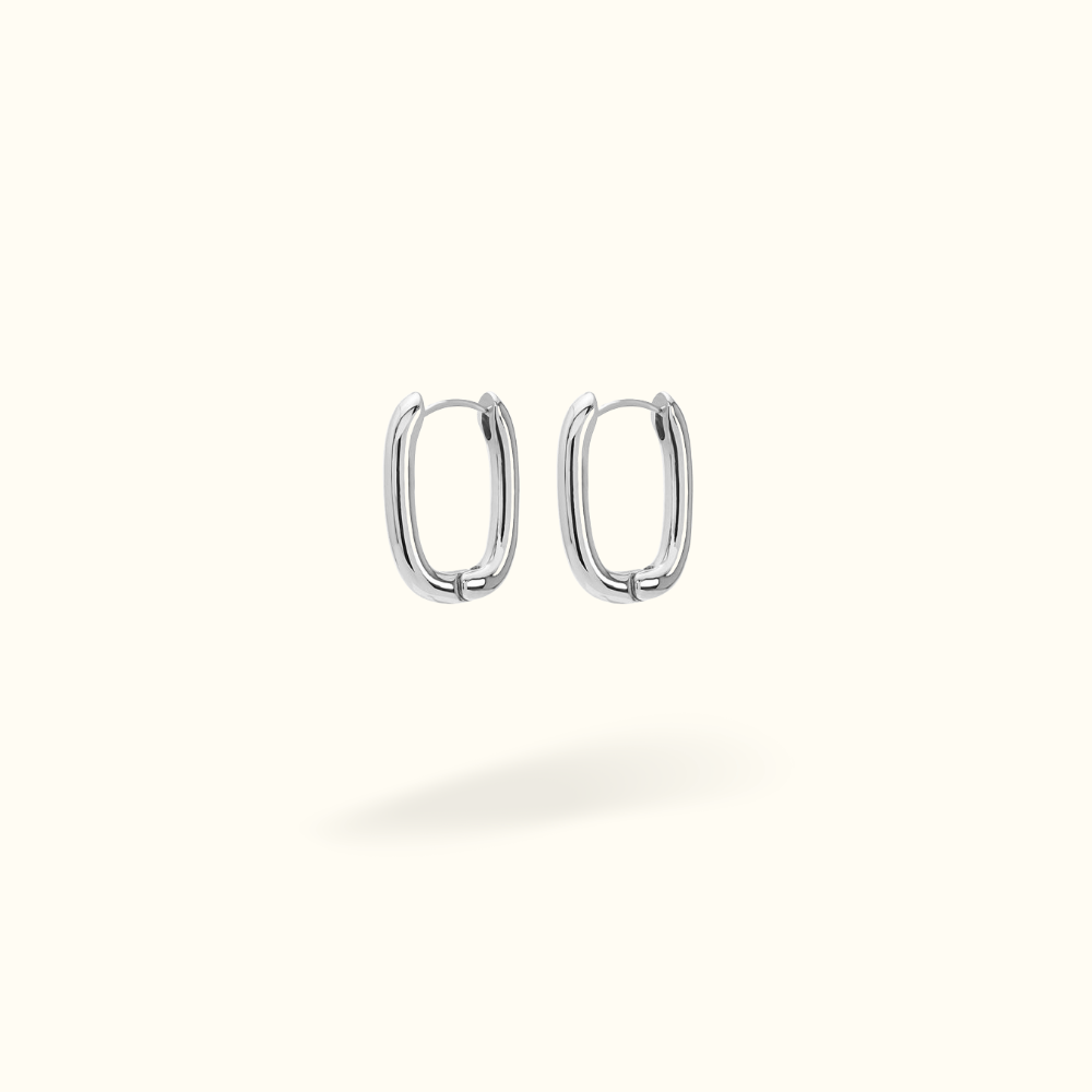 Silver Oval Huggies - Lulu Ave Body Jewelery