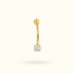 14k Crystal Bezel Rook Barbell - Rook - Lulu Ave Body Jewelery