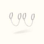 Double Crystal Huggie Chain - Lulu Ave Body Jewelery