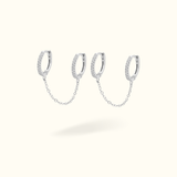 Double Crystal Huggie Chain - Lulu Ave Body Jewelery