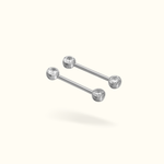 Titanium Crystal Bezel Push-Back Nipple Barbells - Lulu Ave Body Jewelery