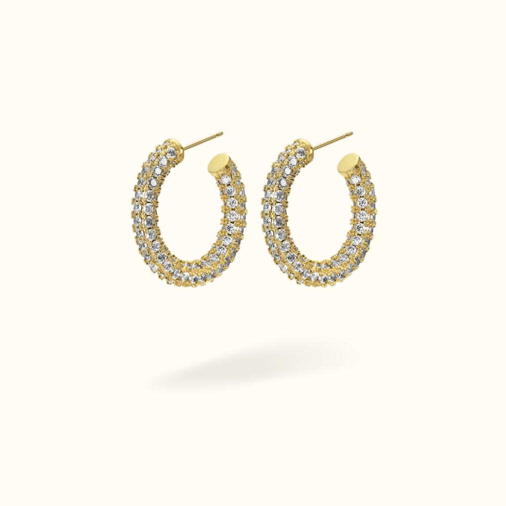 Full Crystal Pave Hoops - Lulu Ave Body Jewelery