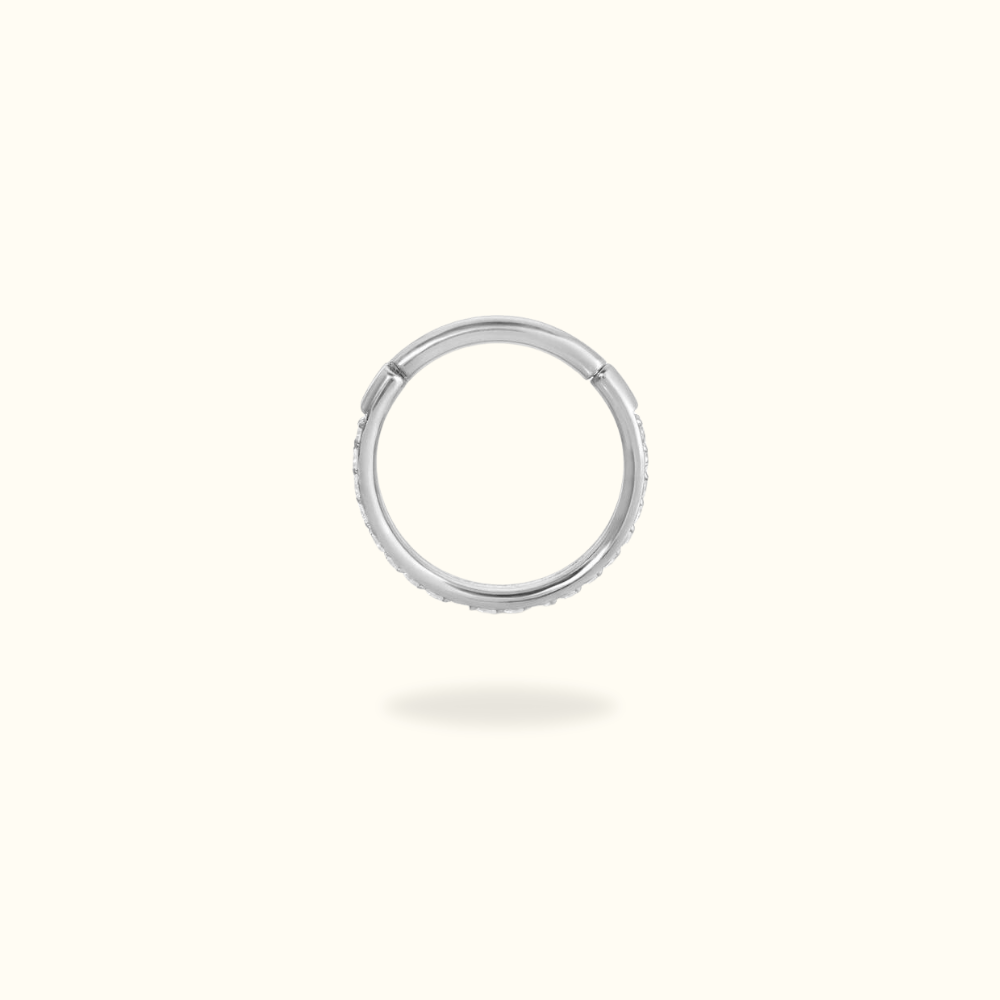 Titanium Crystal Double Row Hinged Ring - Lulu Ave Body Jewelery