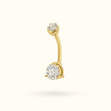 14k Round Crystal Navel Ring - Belly Rings - Lulu Ave Body Jewelery