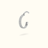 Titanium Crystal Double Row Hinged Ring - Lulu Ave Body Jewelery