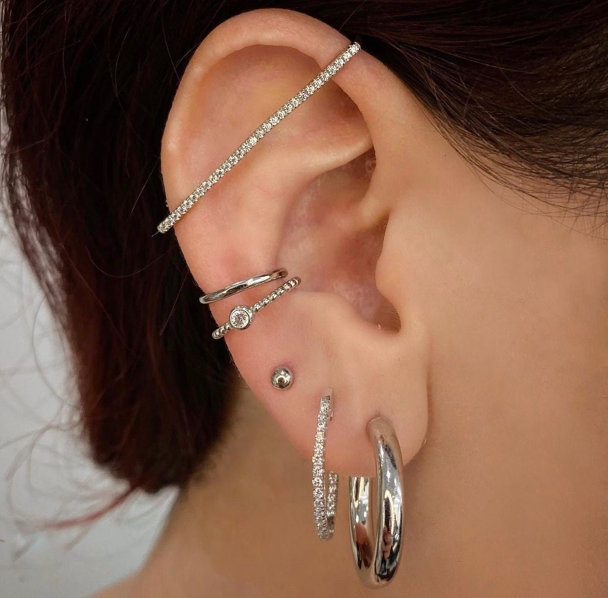 Ear Cuff With Pave Stone - Lulu Ave Body Jewelery