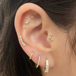 14k Tri-Ball Single Earring - Threadless - Lulu Ave Body Jewelery