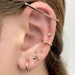 14k Snake Single Earring - Threadless - Lulu Ave Body Jewelery