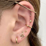 14k Snake Single Earring - Threadless - Lulu Ave Body Jewelery