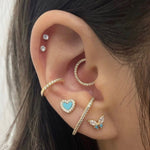 14k Front Crystal Hinged Ring - Lulu Ave Body Jewelery