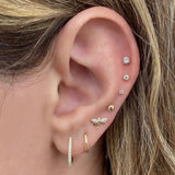 14k Large Crystal Huggies - Lulu Ave Body Jewelery