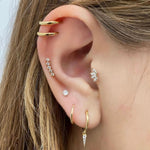 14k Four Crystal Marquise Single Earring - Threadless - Lulu Ave Body Jewelery