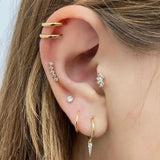 14k Four Crystal Marquise Single Earring - Threadless - Lulu Ave Body Jewelery