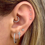 14k Front Crystal Hinged Ring - Lulu Ave Body Jewelery