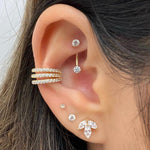 14k Crystal Rook Barbell - Rook - Lulu Ave Body Jewelery