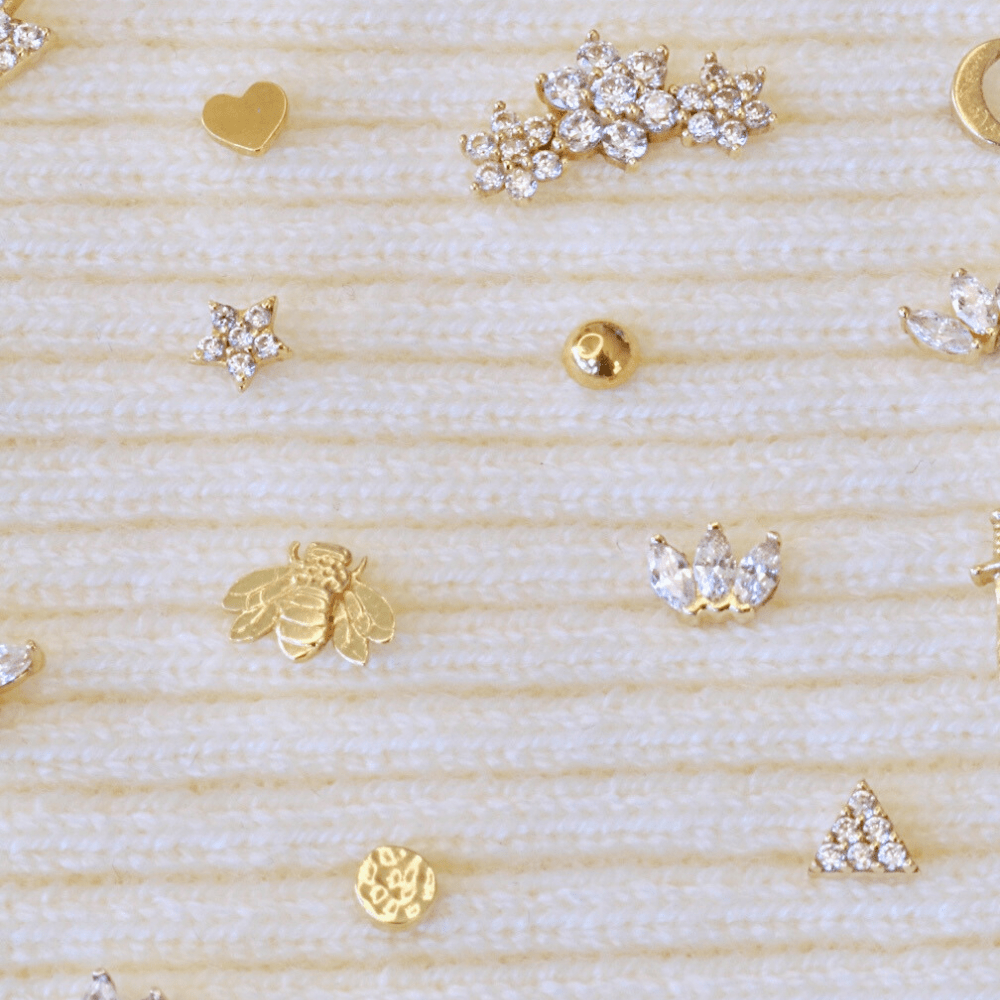 14k Gold Jewelry: Exquisite 14k gold hoop earrings - Lulu Ave Body jewelry