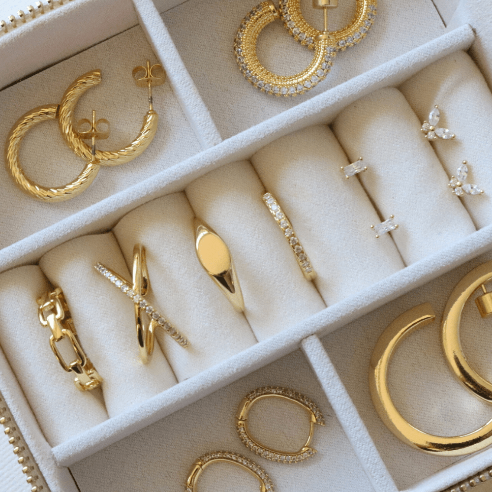 Demi-Fine Jewelery: Demi-fine gold hoop earrings - Lulu Ave Body Jewlery